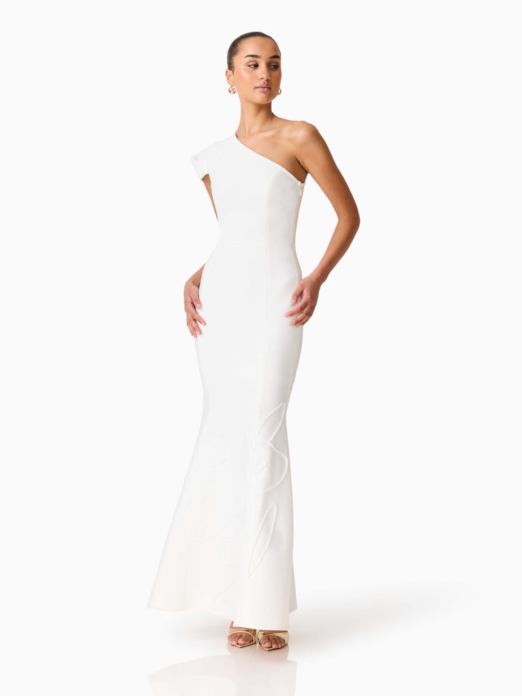 Elliatt Opline One Shoulder Gown White Size Xs Nwt Evening Wedding Dress